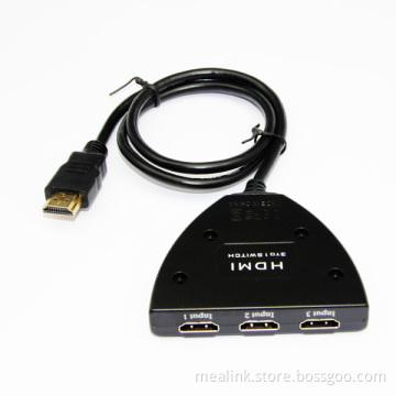 3X1 1.3V HDMI Switcher with HDMI Cable and Switch Button